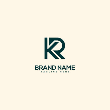 Alphabet initial letter KR RK logo design template - vector.