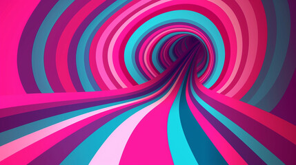 Hot pink & cyan retro groovy background vector presentation design