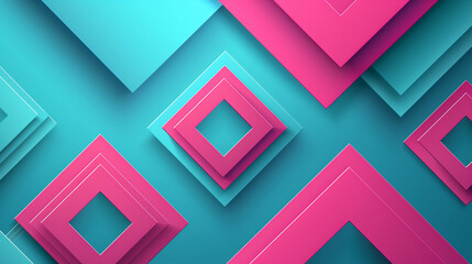 Fototapeta premium Hot pink & cyan abstract shape background vector presentation design. PowerPoint and Business background.
