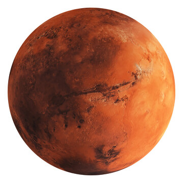 planet mars on transparent background