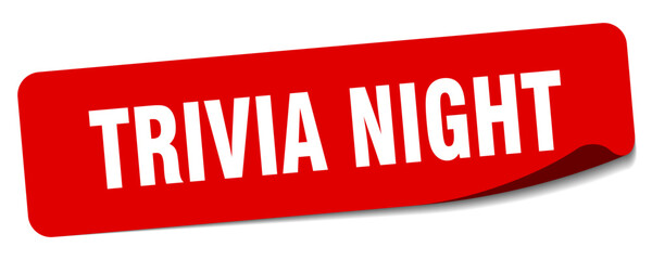 trivia night sticker. trivia night label