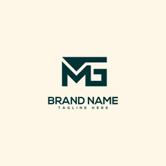 Alphabet initial letter GM MG logo design template - vector. - obrazy, fototapety, plakaty