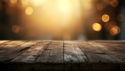 Wooden texture table top on blurred nature with bokeh light. Congratulation. Festive. Christmas. Party. Surprise. Board