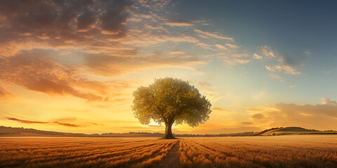 Nature's Elegance: Majestic Tree in the Twilight