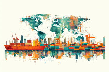 Obraz premium International Shipping: Managing the complexities of shipping goods across international borders