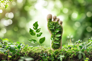 Offset Your Carbon Footprint: Carbon Offset Programs: Contribute to programs that offset your carbon footprint through reforestation or renewable energy initiatives - obrazy, fototapety, plakaty