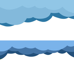 Cloudscape illustration clouds sky doodle with blue color that can be use for social media, sticker, wallpaper, print, decoration, card, icon e.t.c