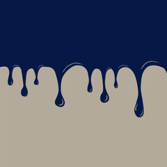Blue paint dripping grey background. liquid layered colorful painting concept. vector illustration