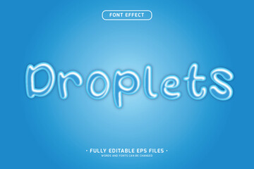 realistic water droplets 3d text effect