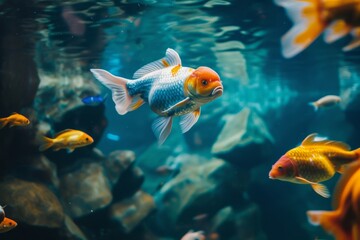 Fototapeta premium goldfish in aquarium