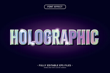 3d holographic style text effect