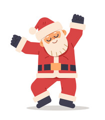 Dancing Christmas Santa Claus. Vector character design
