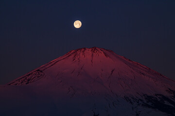 御殿場市から富士山と月