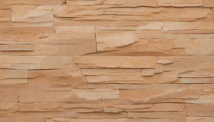 Sandstone block wall.