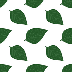 Vector summer pattern with green leaves