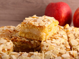 Apple and almond cake, sliced