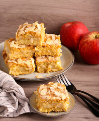 Apple and almond cake, sliced