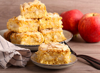 Apple and almond cake, sliced