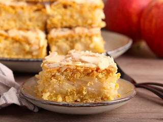 Apple and almond cake, sliced