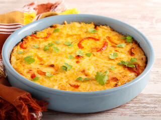 Rice and bell pepper frittata