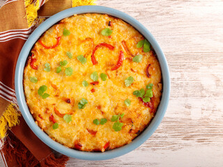 Rice and bell pepper frittata