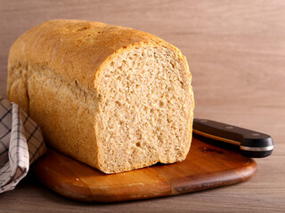Homemade bran bread loaf