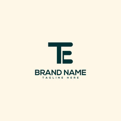 Creative unique monogram letter ET TE logo design template. Initials Business logo.