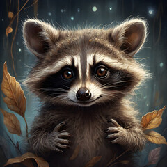 Autumn brings a delightful ambiance as nature's colors transform into vibrant hues of orange, red, and yellow. Amidst this enchanting season, the sight of an adorable and fluffy baby raccoon scurrying