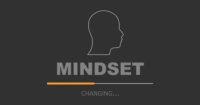 New mindset loading. Change, success positive approach and flexibility in business, new results. Adapting new normal and innovative way. Think differently concept