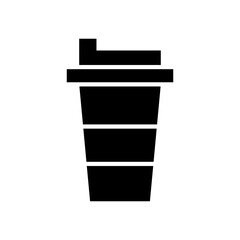 Vector icon cup of coffee. Paper cup logo template