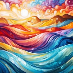 Top-Down Brilliance: Firefly Light Enhancing Colorful Flat Background