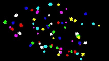 Beautiful illustration of colorful flowers on plain black background