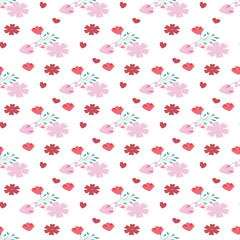 Free vector valentine flowers pattern design .