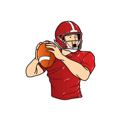 illustration of a rugby player preparing to throw the ball