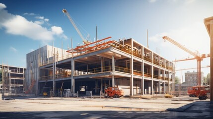 Construction site of a new industrial building