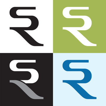 Letter SR Combined Letters Vector Logo