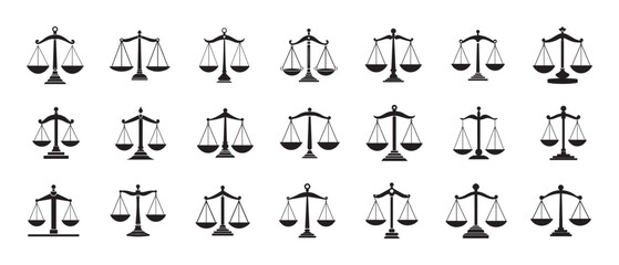 Fototapeta na wymiar Scale icon set. Law and justice theme. Isolated design. Vector illustration.