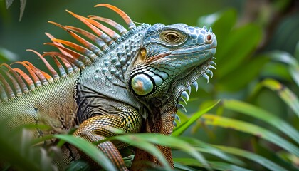Obraz premium an iguana with a lot of spikes on its shoulder