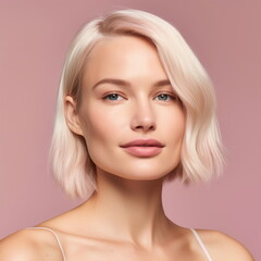 Naklejka premium Beautiful female beauty model, soft skin and lush lips