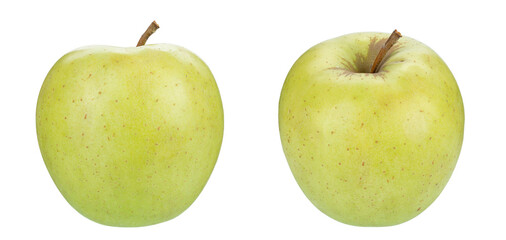 Set of green juicy apple isolated in white background.  Healthy food. File contains clipping path.