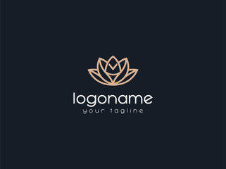 lotus flower logo design vector illustration