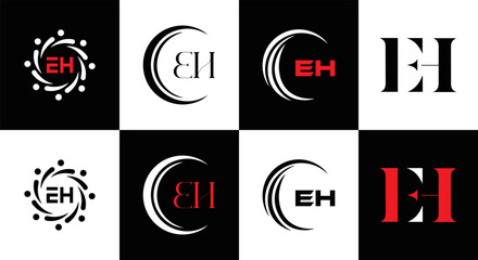 EH logo. E H design. White EH letter. EH, E H letter logo design. Initial letter EH linked circle uppercase monogram logo. E H letter logo vector design. top logo, Most Recent, Featured,