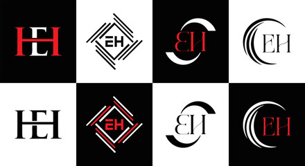 EH logo. E H design. White EH letter. EH, E H letter logo design. Initial letter EH linked circle uppercase monogram logo. E H letter logo vector design. top logo, Most Recent, Featured,