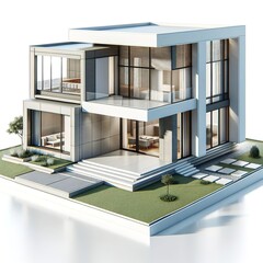 Fototapeta na wymiar 3d rendering of house model
