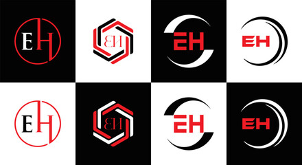 EH logo. E H design. White EH letter. EH, E H letter logo design. Initial letter EH linked circle uppercase monogram logo. E H letter logo vector design. top logo, Most Recent, Featured,