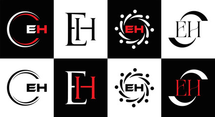 EH logo. E H design. White EH letter. EH, E H letter logo design. Initial letter EH linked circle uppercase monogram logo. E H letter logo vector design. top logo, Most Recent, Featured,