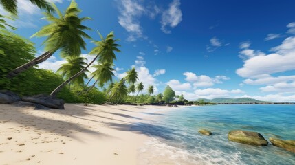 Immerse yourself in the allure of a perfect tropical white sand beach.