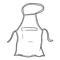 regular apron for cook illustration outline vector