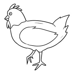 One Chicken illustration outline vector