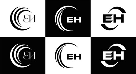 EH logo.  design. White EH letter. EH,  letter logo design. Initial letter EH linked circle uppercase monogram logo.  letter logo vector design. top logo, Most Recent, Featured,